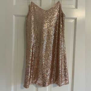 NBD Sequin Champagne Color Mini Dress